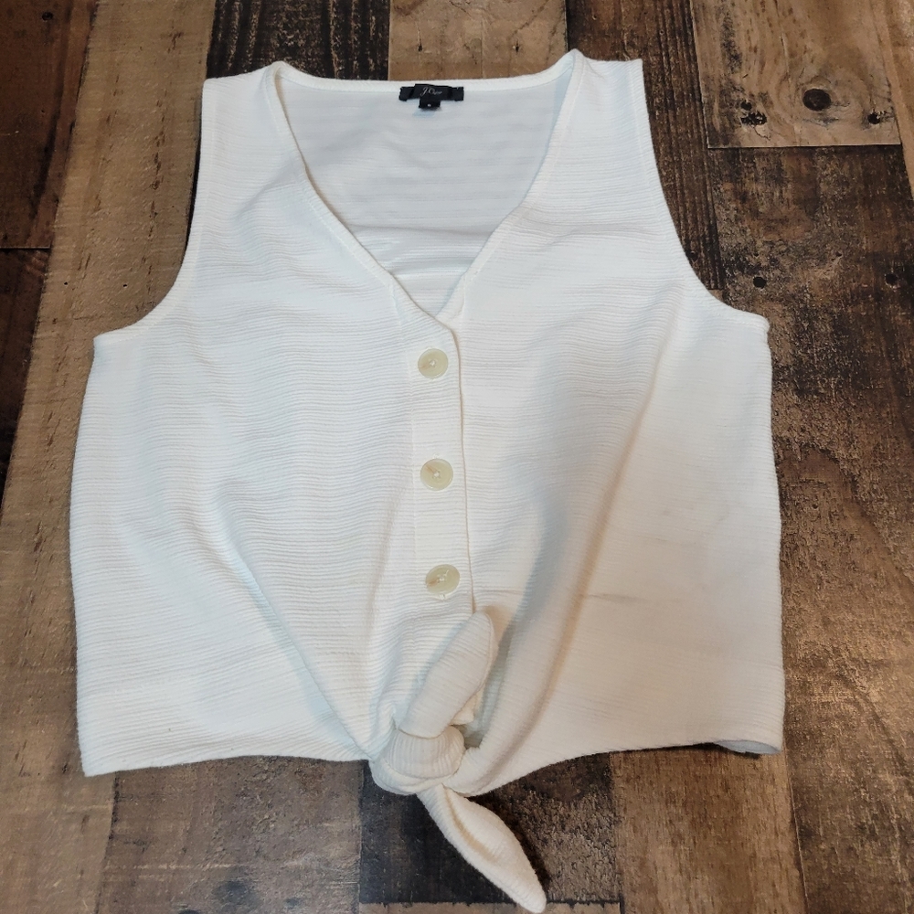 S J Crew Tie Front Tank Top